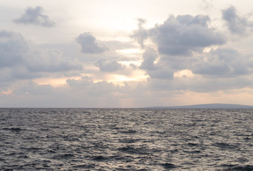 View of dark sunset from the coast