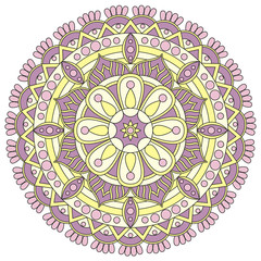 Flower Mandala. Vintage decorative elements. Oriental pattern, v