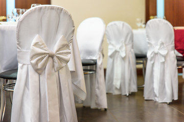 Detail of decoration  wedding chair closeup holiday