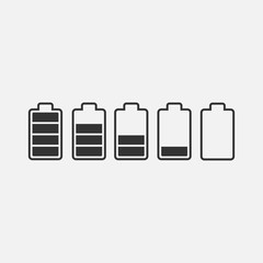 Battery power vector icon set