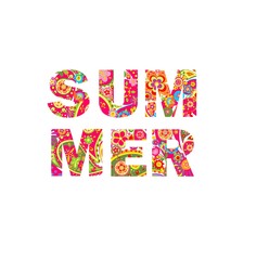 Floral print with summer lettering