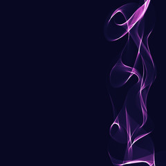 Purple wavy ribbon on a dark blue background