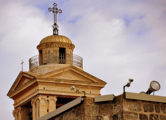 Fototapeta na wymiar Bethlehem - Turm des griechisch-orthodoxen Klosters neben der Geburtskirche