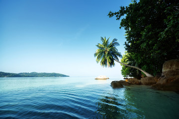 sunset on the beach, Mahe island, Seychelles