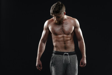 Young naked athletic man