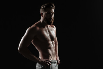 Fototapeta na wymiar Image of naked athletic man
