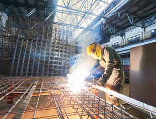 industrial arc welding work