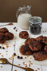 Homemade oat biscuits with milk