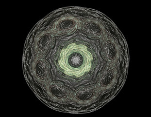 Lacy colorful clockwork pattern. Digital fractal art design. Abs