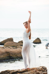 Full length beauty model on the beach