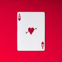 Ace of hearts. Love concept.