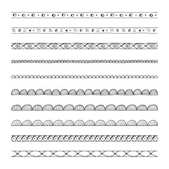 hand drawn vector borders, design elements