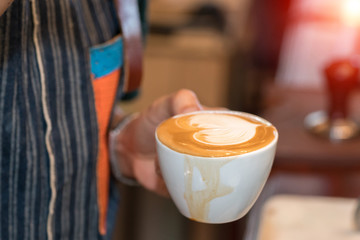 Latte art coffee cup
