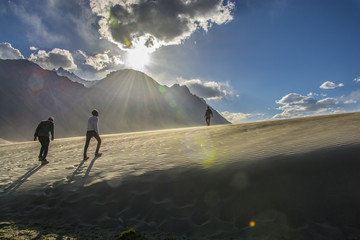 Climbing Sand Dunes, Ladakh