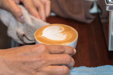 Latte art coffee cup
