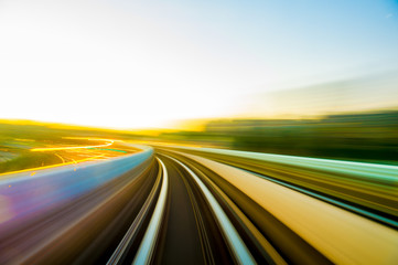 Speed motion in urban highway road tunnel