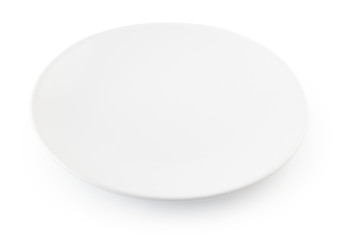 White plate isolated on background with clipping path