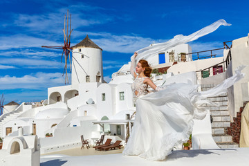 Beautiful woman in white dress