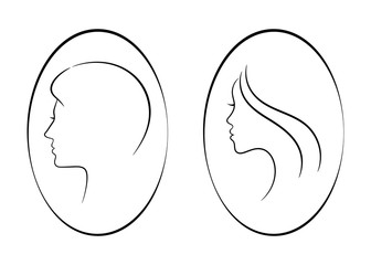 Female and male contour signs