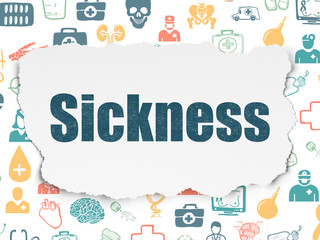 Healthcare concept: Sickness on Torn Paper background