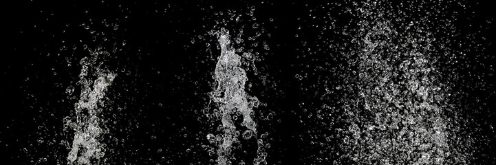 set of water splash isolated on black