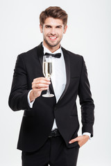 Businessman with champagne