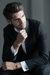 Portrait of model in suit