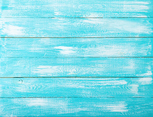 Wooden texture top view. Painted board blue background
