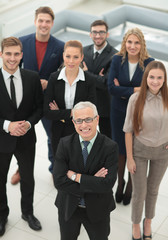 Group portrait of a professional business team looking confident