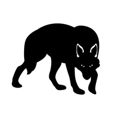 wolf vector illustration  black silhouette