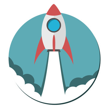 recommend clip art: Flat Icon - Startup - Rocket launch