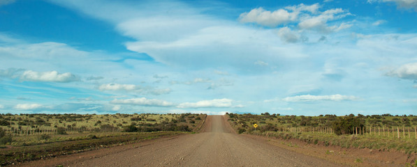 Argentina, 21/11/2010: una strada sterrata nel paesaggio sconfinato della Patagonia nella campagna...