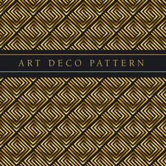 black and gold vector seamless pattern in ar deco style