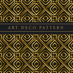 gold square shape vector seamless pattern in ar deco style