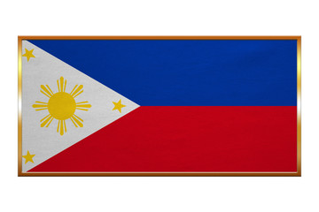 Flag of the Philippines, golden frame, textured