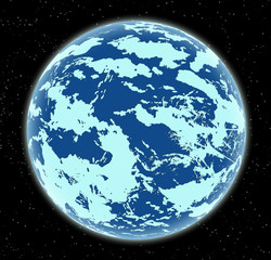 Ice planet in space