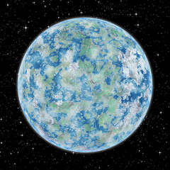 Some alien planet in space