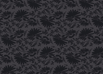 black velvet vector seamless pattern in ar deco style