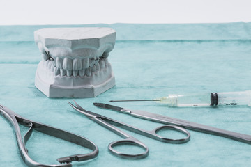 dental impression with surgical instruments