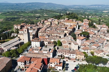 Fototapeta na wymiar A typical medieval village in Tuscany between Arezzo and Siena - Italy