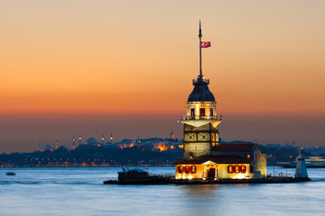 Maiden's Tower in istanbul, Turkey.