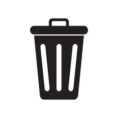 Icon closed trash can isolated on white background. Vector illustration.