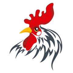 The figure of the head of the cock. Styling