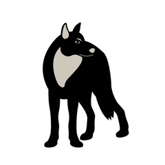wolf vector illustration style Flat