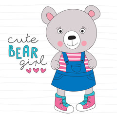 cute teddy bear animal vector illustration