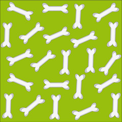 Dog bone on green background.