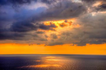 Storm sunrise over the sea