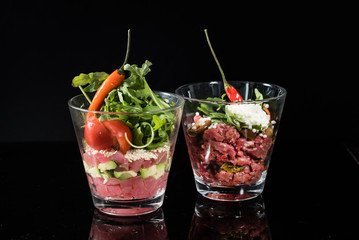 tartare in the glass