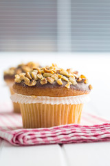 Sweet hazelnut muffins.