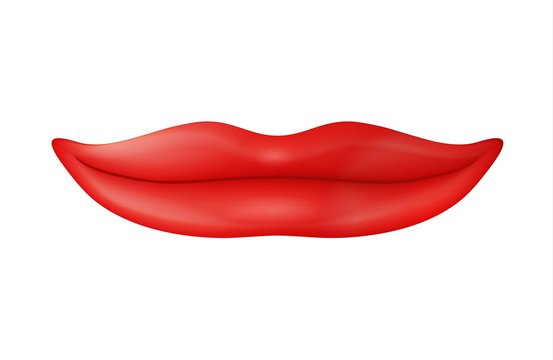 red human lips with little smile